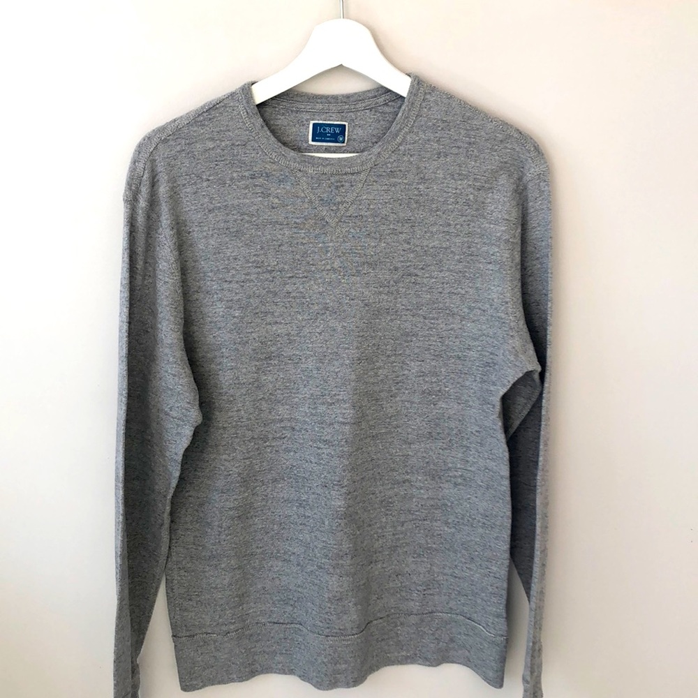 JCREW Cotton Crewneck Grey top. Grey, soft, long sleeve.Size M